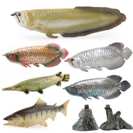 Simulated Marine Animal Model Golden Arowana Silver Arowana Mandarin Fish Salmon Solid Static Plasti
