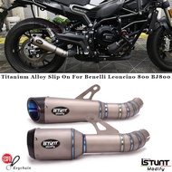 Slip On For Benelli Leoncino 800 BJ800 Motorcycle Exhaust System Escape Modified Middle Link Pipe Titanium Alloy Muffler