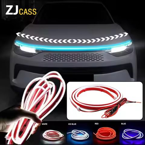 12V Car LED Daytime Running Light Scan Starting Car Hood Light Strip 1.5m/1.8m/2m/2.2m/2.4m Waterpro