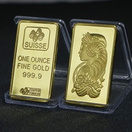 Swiss Bank Gold Bar Commemorative Coin 1 Ounce Alien Gold Coin Coin Foreign Currency Goddess Coin Sq