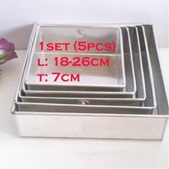 IN901 Loyang Bolu Kotak 7cm Persegi Panjang Cake Gulung Aluminium