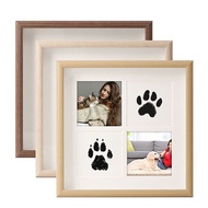Square Pet Paw Print Commemorative Photo Frame Table Dog Cat Foot Print Handmade DIY Gift Disposable