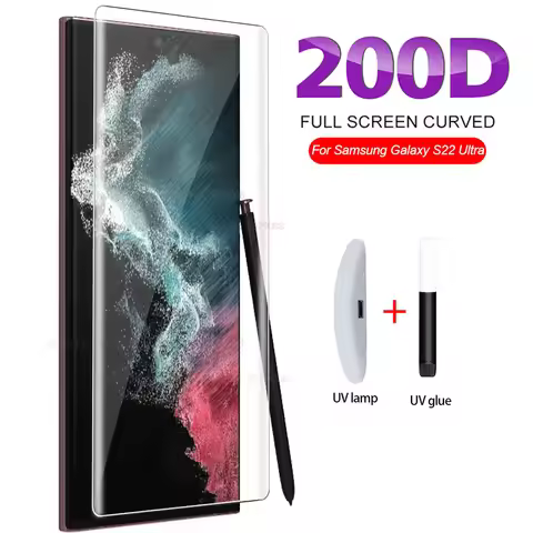 UV Tempered Glass For Samsung Galaxy S22 Ultra S 22 Plus Screen Protector S22ultra Samsun Samsang s 