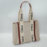 Chloe 蔻依 Woody Tote中款 焦糖色 咖色 帆布托特包