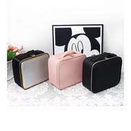 Makeup Bag with Mirror Smart LED Makeup Bag,with Mirror with Compartments Waterproof PU Leather Trav