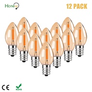 12pcs C7 Replacement LED Light Bulbs 0.5W E14 E12 110V 220V Warm White Small Lamp Chandelier LED Nig
