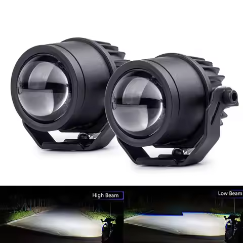 1/2pcs Motorcycle Fog Lights Led spotlight Electric Vehicle Auxiliary Road Driving Moto Low Beam Aux