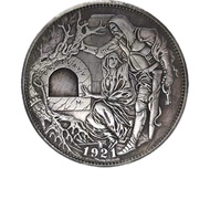 1921 Holy Grail Stray Coins Knight Drawing Sword Retro Coins Silver-Plated Copper Coins Rare Can Blo