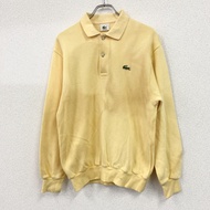 LACOSTE長袖 polo 衫，搭配刺繡標誌，黃色，古著。