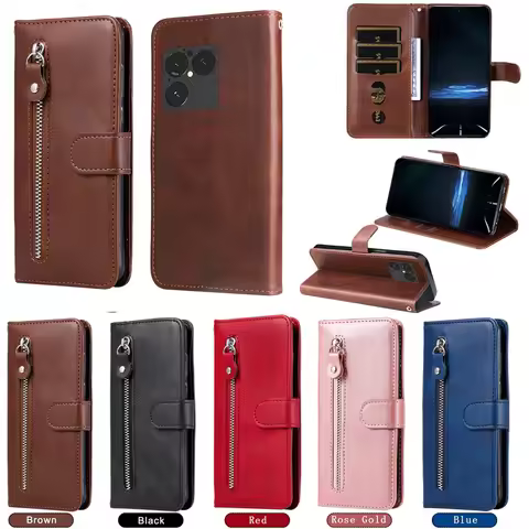 Zipper Leather Case for Sony Xperia 1 VIII Sony1 8 2026 Case Wallet Stand Phone Cover for Sony Xperi