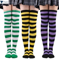 Striped Knitted Stockings - Harajuku Style Thigh-Highs for Cosplay Events | 9 Colours