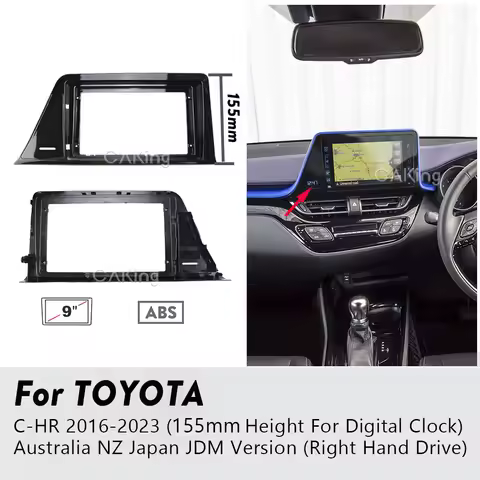 155mm Height 9 Inch Car Fascia for Toyota C-HR CHR 2016-2023 RHD Australia NZ Japan JDM Panel Dash K