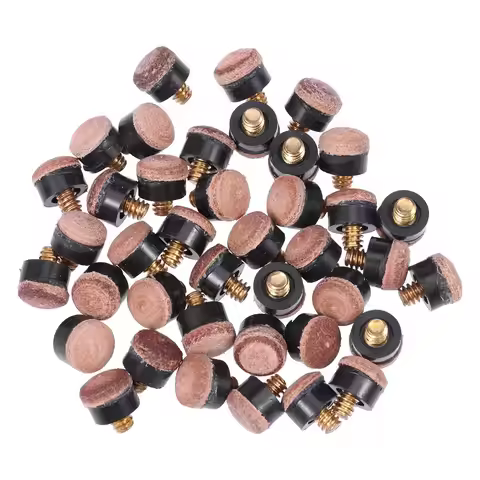 40Pcs Billiard Cue Ferrules and Tips Set American Tips Press-on Rubber Ferrules Prevent Splitting Cu