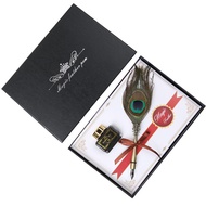 European American Retro Feather Pen Feather Dip Pen Peacock Feather Pen Set Enterprise LOGO Factory 