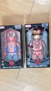 全新正品figure be@rbrick SPIDER MAN IRON MAN 400% MARVEL 模型