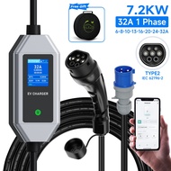 AFYEEV Type 2 Portable EV Charger 7.2KW 32A 1Phase Wallbox Type2 Electric Vehicle Charger  EVSE Char