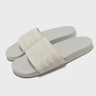 adidas 拖鞋 Adilette Comfort 綠 米白 女鞋 三線 條紋 柔軟 愛迪達 H03620