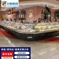 ST/🥦Duck Columbia-1~5℃Air Curtain Refrigerated Service Station Meat Products Sea Products Cooked Food Sliding Door Food