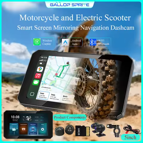 Gallop Sprite 5 inch Carplay Motorcycle GPS Navigation Wireless Carplay Android Auto DVR Drive Recor