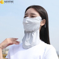 KESTRE Sunscreen Mask, Solid Color Hanging Ear Ice Silk Mask, Face Cover Neck Sunscreen Ice Silk Face Mask Summer