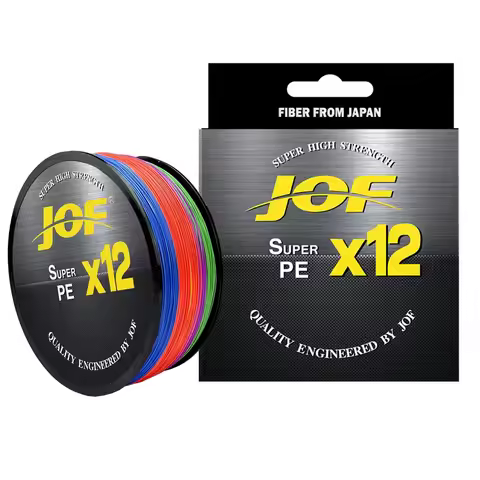 JOF X12 500M 300M 100M Braided Fishing Lines 12 Braid Weaves 25-92LB Smooth PE Multifilament Line fo