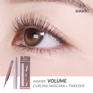 MUDE INSPIRE CURLING MASCARA 01 BLACK + TWEEZER  (มาสคาร่า + แหนบจับช่อขนตา)