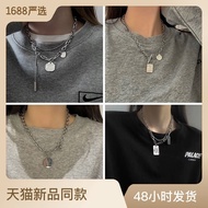 Titanium Steel Decorative Necklace Female ins Hip-Hop 2022 New Style Street Wear Influencer Wool Sweatshirt Chain Pendant Accessories Jewelry Boys Girls Necklace iu Cute Jewelry Wear Matching Accessories Gift Jewelry