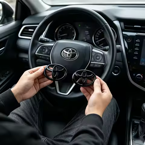 3D ABS Toyota Logo Car Emblem Steering Wheel Accessories For Toyota Hilux Corolla RAV4 Camry Highlan
