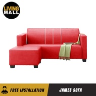 Living Mall James Series Leather/Pet-Friendly Fabric 3 Seater Sofa With Ottoman In 10 Colours