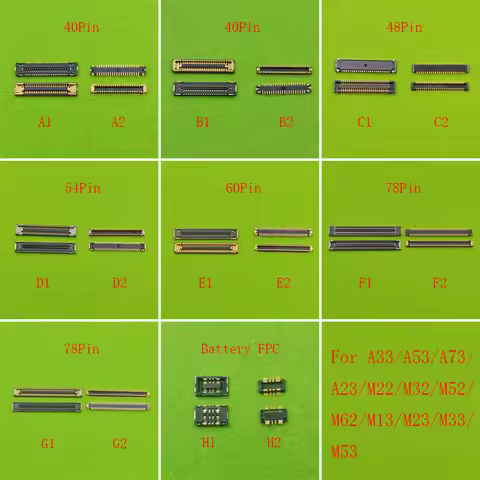 10pcs 40 54 60 78 Pin USB Charger Charging FPC Connector For Samsung A33 A53 A73 A54 M22 M32 M52 M62
