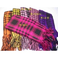 // Aji Hat Shop// Cotton Linen Large Grid Tassel Square Scarf Shawl (One Piece 85 Yuan, Two Pieces @
