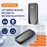 T40 2 In 1 Bluetooth-compatible 5.1 Receiver NFC Transmitter Car AUX Adapter