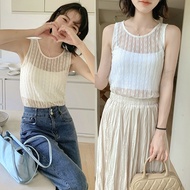 [HARPER] Small Flower Lace Vest | Next Day Delivery Sleeveless Vest Lace Top [CLB42122J]