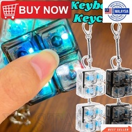 MH 2Pcs 4keys LED Keyboard Keychains - Gifts for Friends, Students - Decpression Finger Games Keyrin