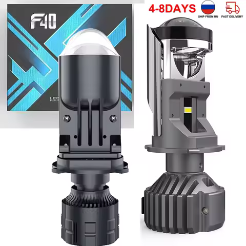 F40 H4 LED Projector Lens 100W H4 Mini Headlight Len Bulb 6000k 12000LM Fog Lamp Hi-Lo Beam Plug and