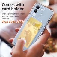 Vivo V29e VivoV29E V29 29V V 29 E EV29 5G  All Transparent Simple Phone Case Casing Card Slot Back C