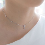 【Pinkoi x miffy】【第二批現貨】雨點上的Miffy珍珠純銀頸鏈 銀