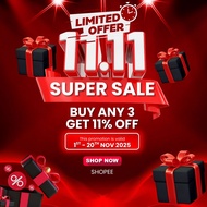 11.11 BIG SALES BUY ANY 3 ITEMS GET 11%
