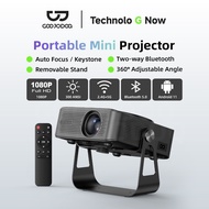 GOOJODOQ 1080P 300ANSI Smart Projector with stand