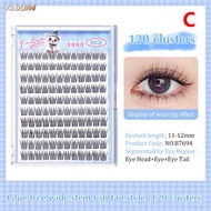 YADUN4 10 hàng lông mi giả không có keo công suất lớn cụm đơn 11-12mm c-cong tự nhiên tự dính lông m