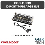 COOLMOON 10 Port 5V 3-Pin ARGB Hub SATA Powered ARGB Extension Hub