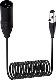 Mini XLR to XLR Audio Cable Adapter 3Pin Mini Female to Male Microphone Audio Converter Coiled Cord 