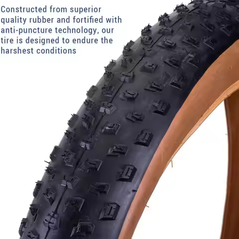 Durable 26 X 4.0 Bike Tires Black and Brown Rubber Fat Bike Tire 30 PSI 60 TPI Snow Bike Tire Fat Bi