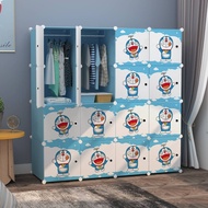 New Doraemon 16 cube DIY Multipurpose Wardrobe Cabinet Clothes Storage Organizer Almari Rak Baju Cartoon Kanak Cupboard