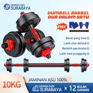 Fitness &amp; Gym Dumbbell set peralatan fitness barbel set 10 KG / Alat