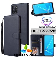 SARUNG BUKU FLIP UNTUK OPPO A52/OPPO A92 - LEATHER CASE FLIP- WALLET CASE FLIP OPPO A52/OPPO A92- CA