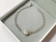 1克拉 莫桑石 純銀手鍊 璀璨火光 輕珠寶  鑽石光芒