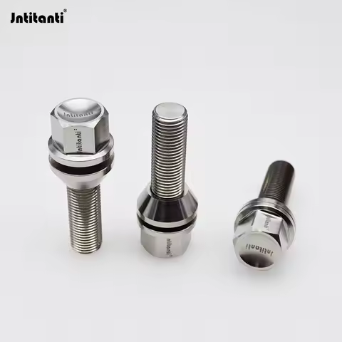 Jntitanti Gr5 titanium lug bolts M14x1.5mm with free cone seat washer