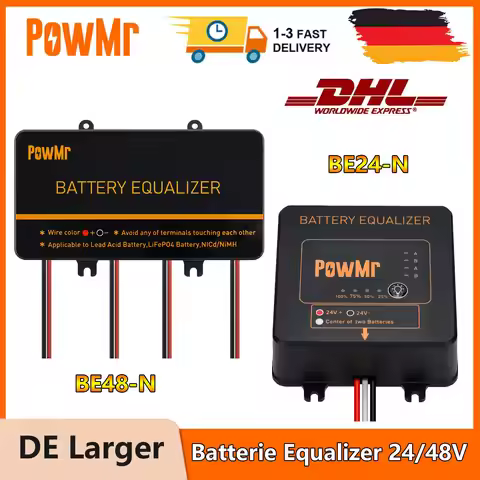 PowMr Battery Equalizer 24V/48V Battery Balancer AGM Solar System Lead Battery Equalizer Solar Cell