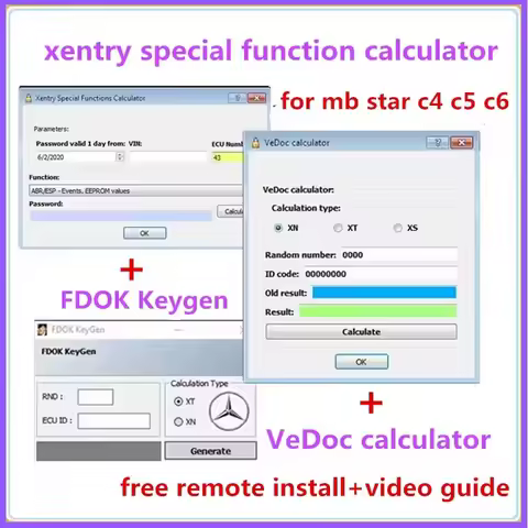2026 Hot Sell Xentry Das Special Function Calculator + Vedoc Calculator with FDOK Keygen for MB Star